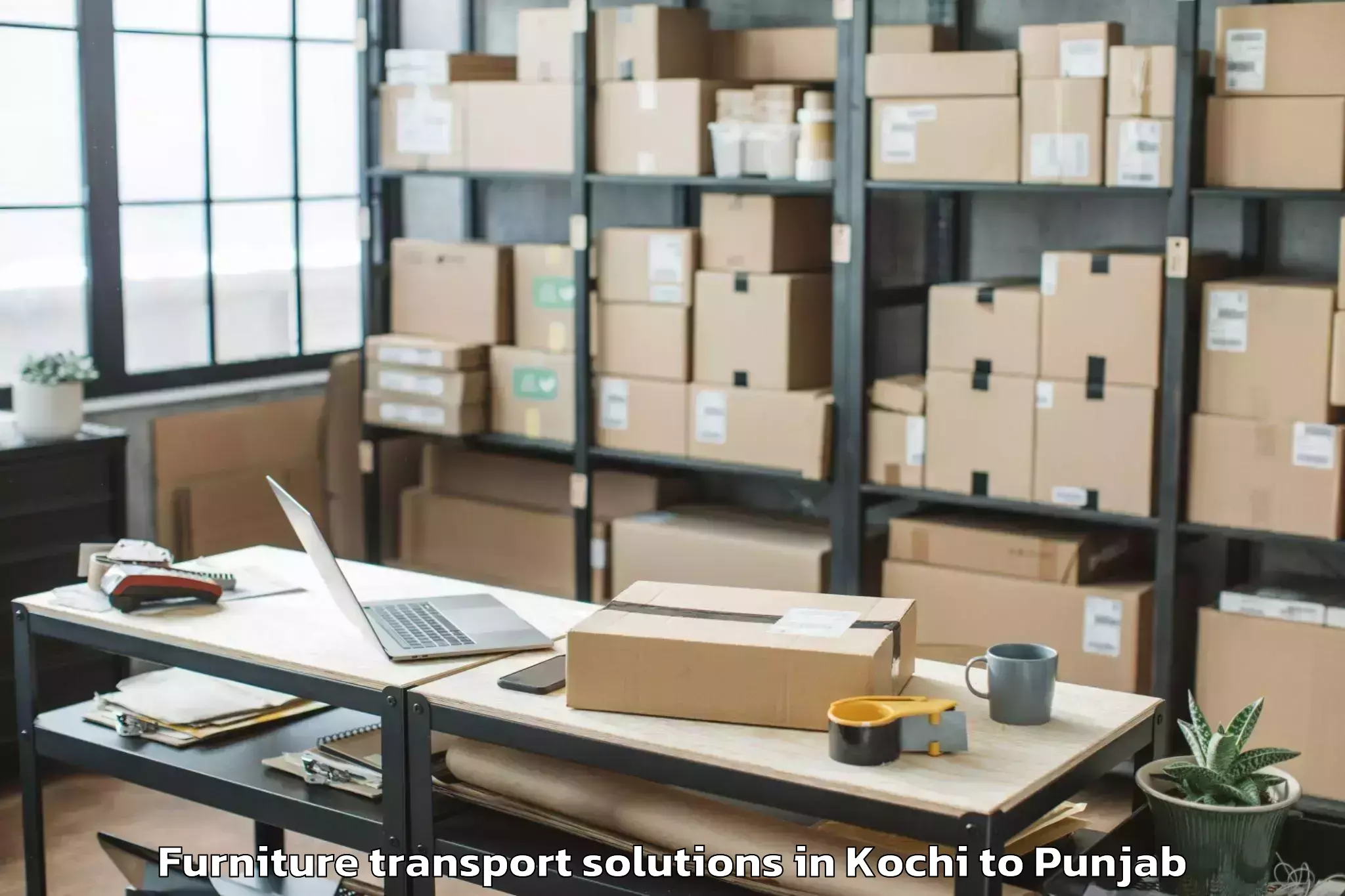 Book Kochi to Begowal Furniture Transport Solutions Online